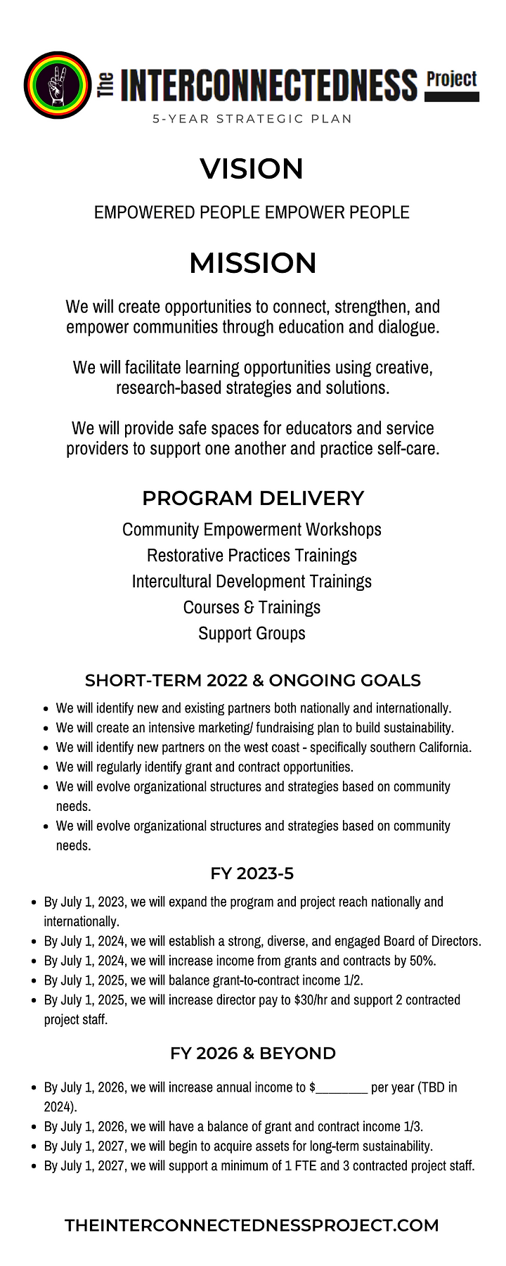 5 Year Strategic Plan Example Pdf Free Download
